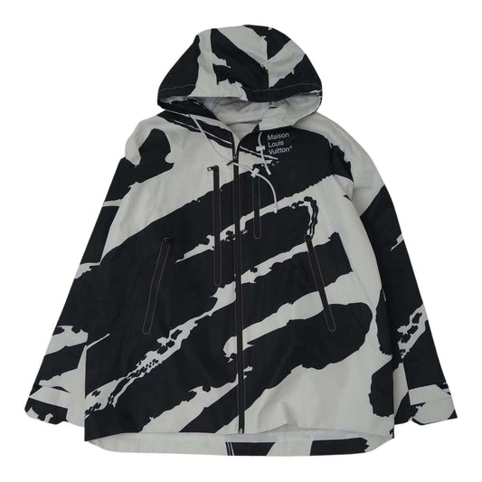 LOUIS VUITTON ルイ・ヴィトン 1A98AR 国内正規品 ボンデッド グラフィック シェル ジャケット ホワイト系 ブラック系 52【美品】【中古】