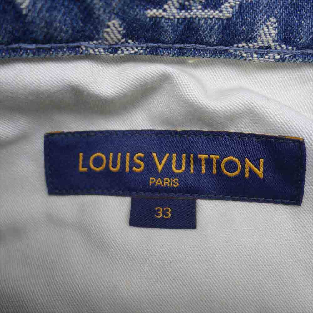 LOUIS VUITTON ルイ・ヴィトン 1A9GGJ 国内正規品 NIGO モノグラム パッチワーク デニムパンツ インディゴブルー系 33【新古品】【未使用】【中古】