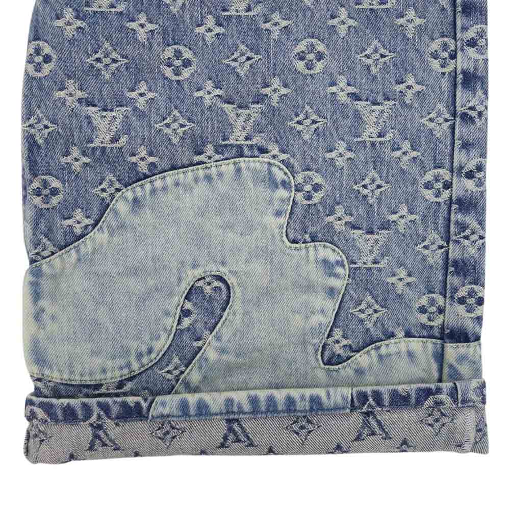 LOUIS VUITTON ルイ・ヴィトン 1A9GGJ 国内正規品 NIGO モノグラム パッチワーク デニムパンツ インディゴブルー系 33【新古品】【未使用】【中古】
