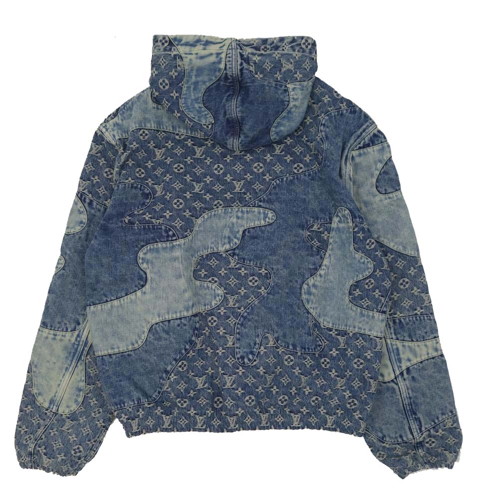 LOUIS VUITTON ルイ・ヴィトン 1A9K6B 国内正規品 NIGO モノグラム パッチワーク デニム フーディ ブルゾン インディゴブルー系 52【美品】【中古】