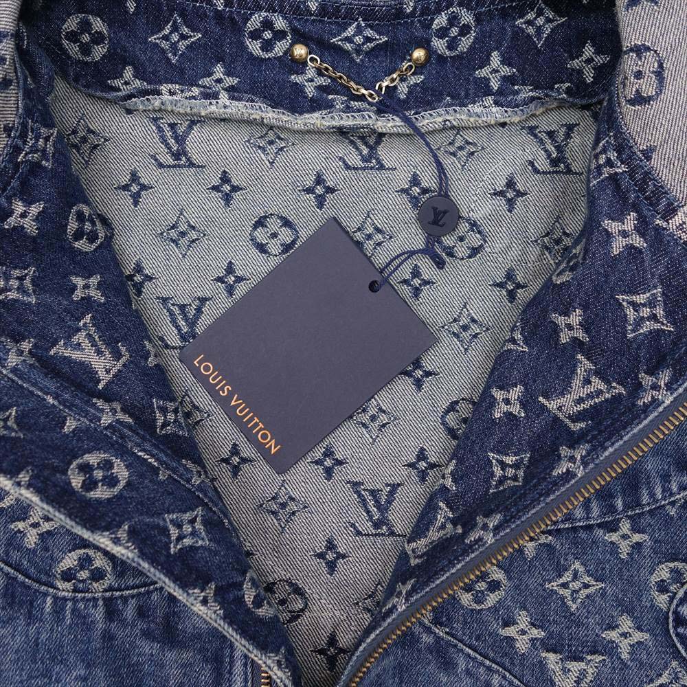 LOUIS VUITTON ルイ・ヴィトン 1A9K6B 国内正規品 NIGO モノグラム パッチワーク デニム フーディ ブルゾン インディゴブルー系 52【美品】【中古】