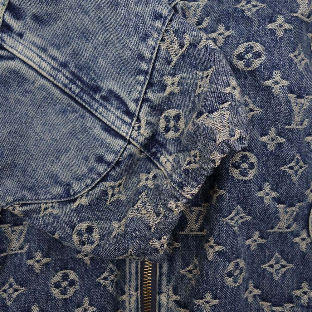 LOUIS VUITTON ルイ・ヴィトン 1A9K6B 国内正規品 NIGO モノグラム パッチワーク デニム フーディ ブルゾン インディゴブルー系 52【美品】【中古】