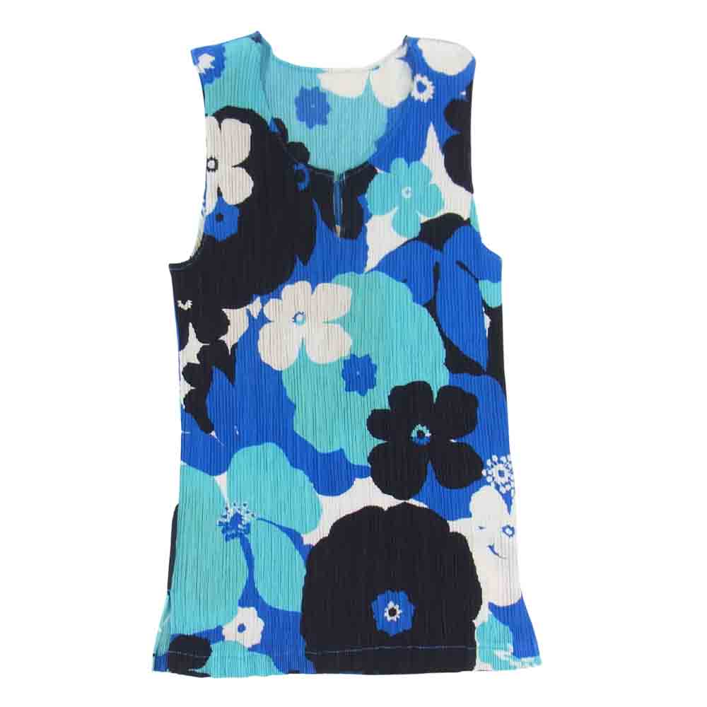 ISSEY MIYAKE イッセイミヤケ IM42-FJ232 WHITE LABEL ホワイトレーベル プリーツ加工 ノースリーブ 総柄 カットソー ブルー系 2【中古】