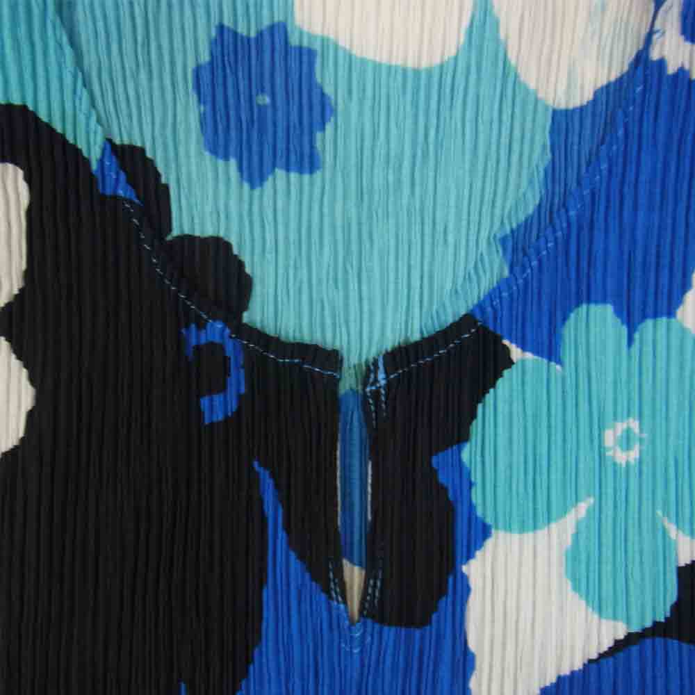 ISSEY MIYAKE イッセイミヤケ IM42-FJ232 WHITE LABEL ホワイトレーベル プリーツ加工 ノースリーブ 総柄 カットソー ブルー系 2【中古】