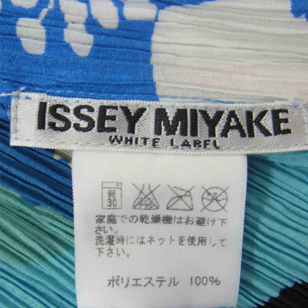 ISSEY MIYAKE イッセイミヤケ IM42-FJ232 WHITE LABEL ホワイトレーベル プリーツ加工 ノースリーブ 総柄 カットソー ブルー系 2【中古】
