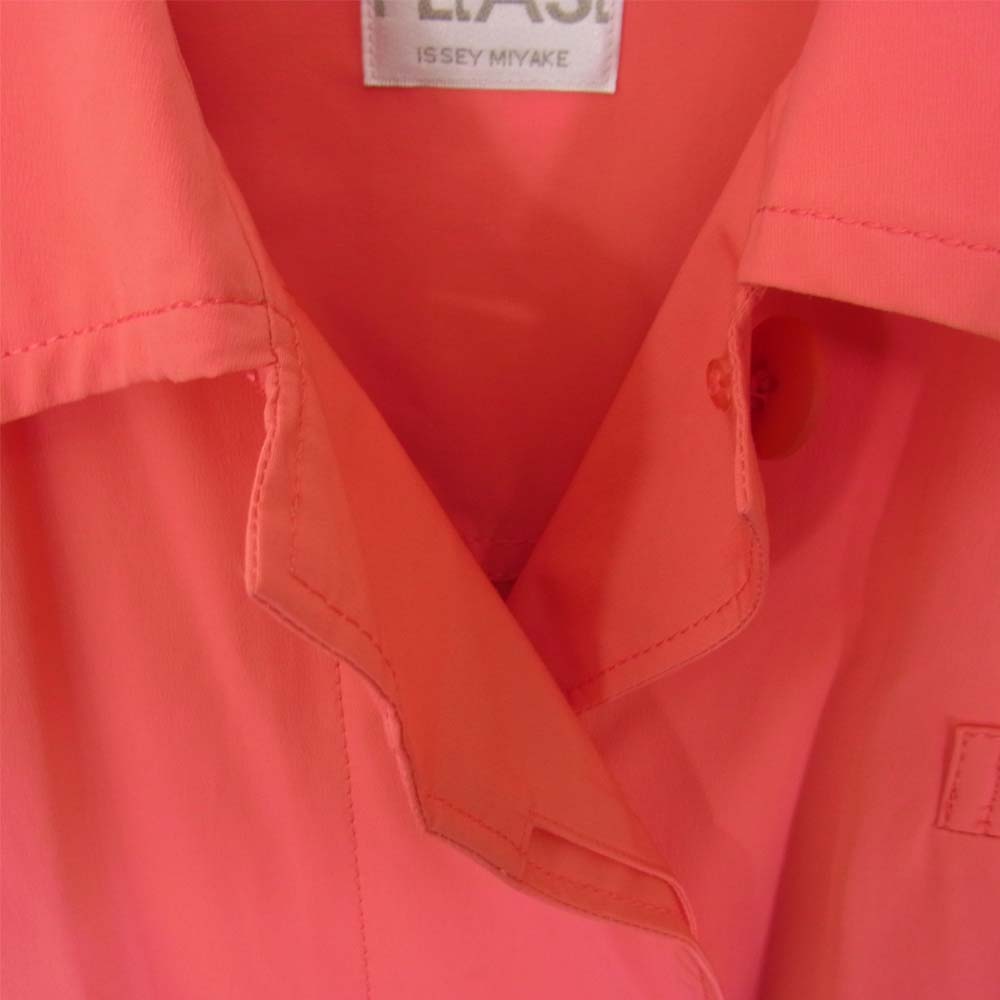 PLEATS PLEASE プリーツプリーズ イッセイミヤケ PP32-ZA872 コットン ポリエステル ステンカラー コート ピンク系 3【美品】【中古】