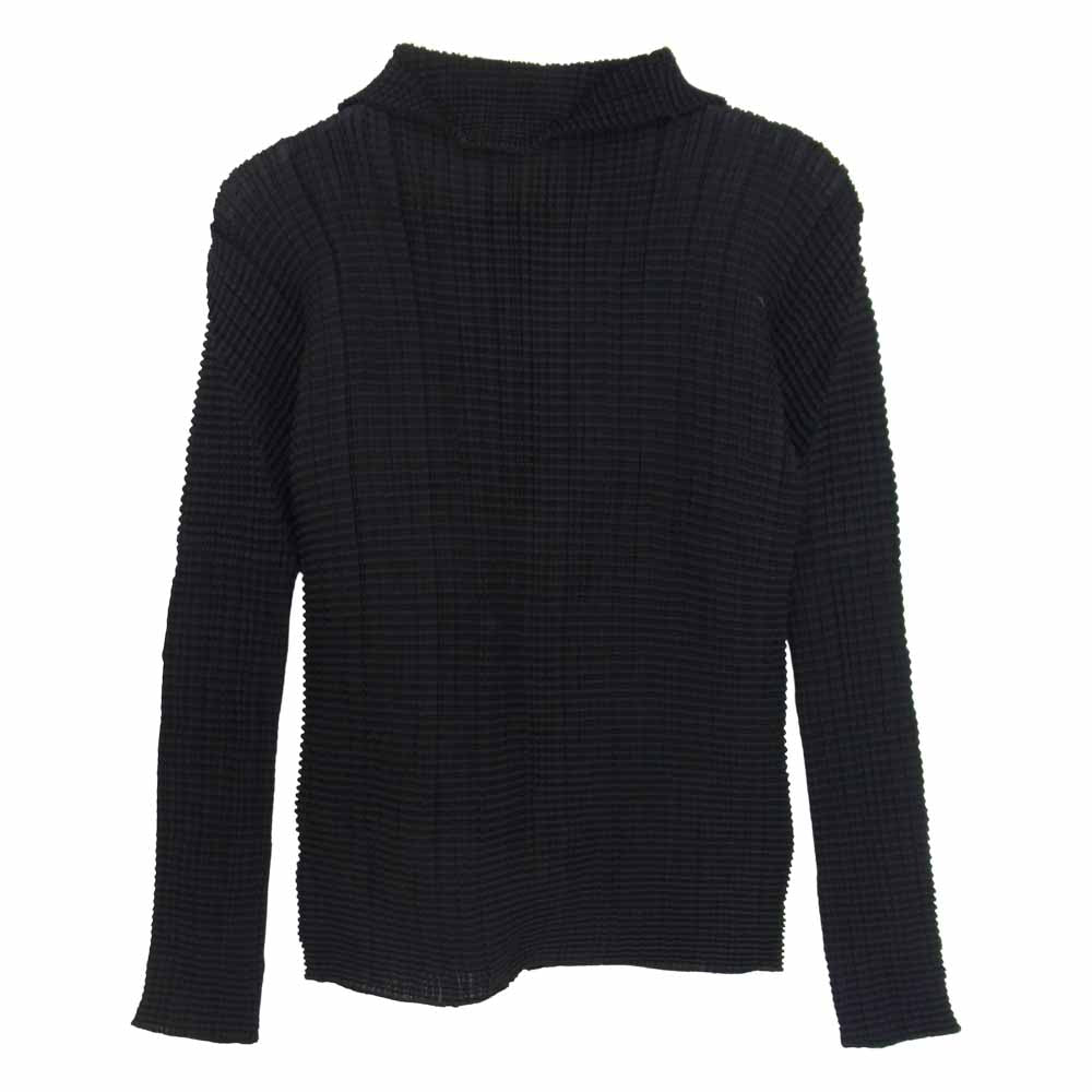 ISSEY MIYAKE イッセイミヤケ IM04FT507 プリーツ加工 カーディガン ブラック系 2【中古】