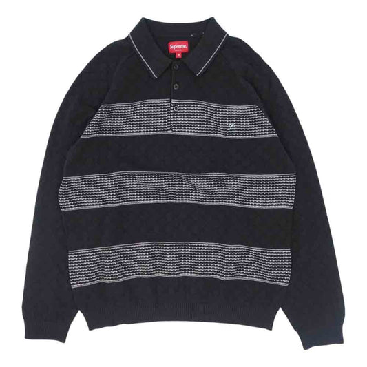 Supreme シュプリーム 21AW Knit Stripe L/S Polo ニット ストライプ 長袖 ポロシャツ M【新古品】【未使用】【中古】