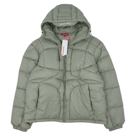 Supreme シュプリーム 21AW Warp Hooded Puffy Jacket ワープ フーディー パフィー ジャケット カーキ系 M【新古品】【未使用】【中古】
