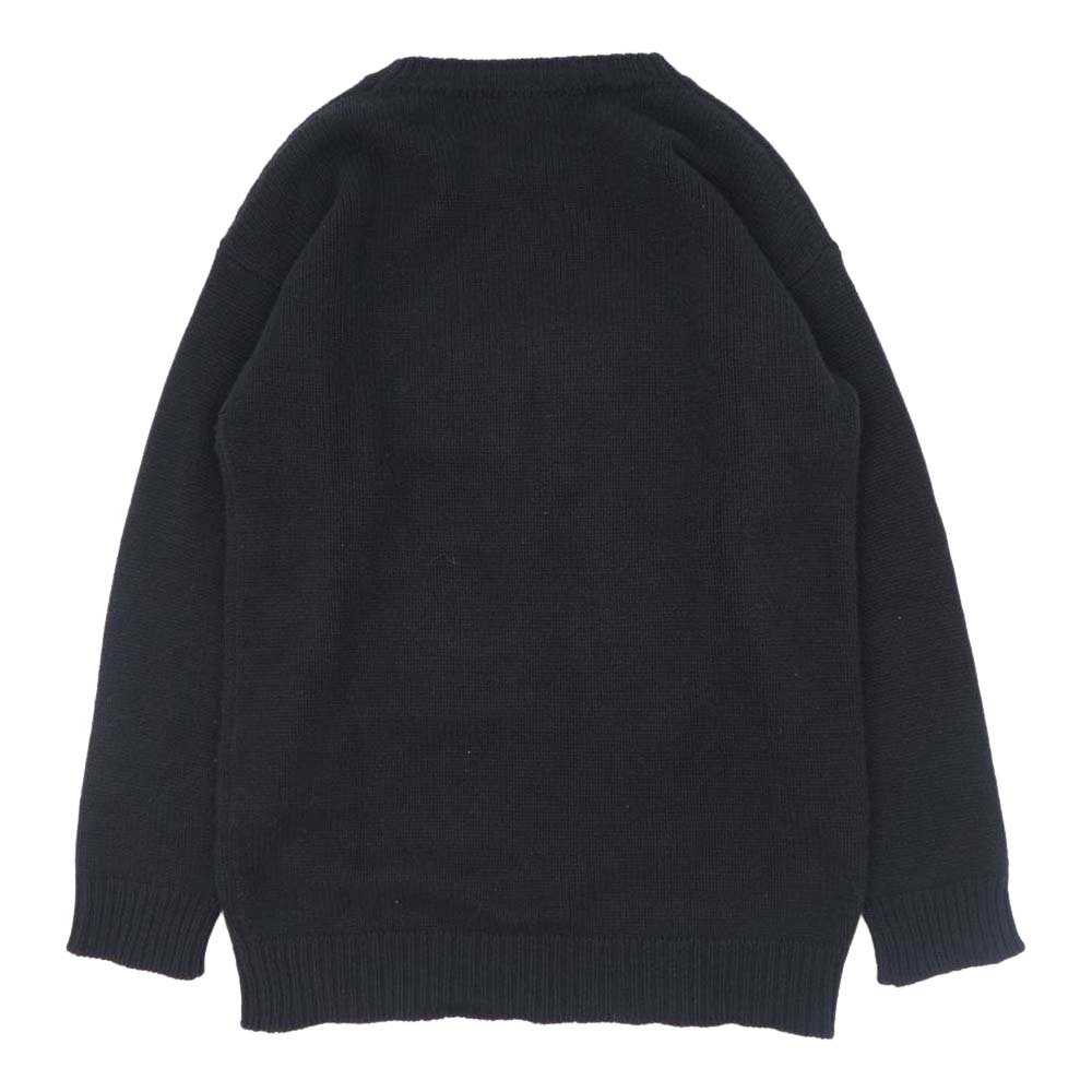 CELINE セリーヌ 21SS 2A04L714M 国内正規品 マウスロゴ 刺繍 ルーズ クルーネック セーター ニット ブラック系 S【中古】