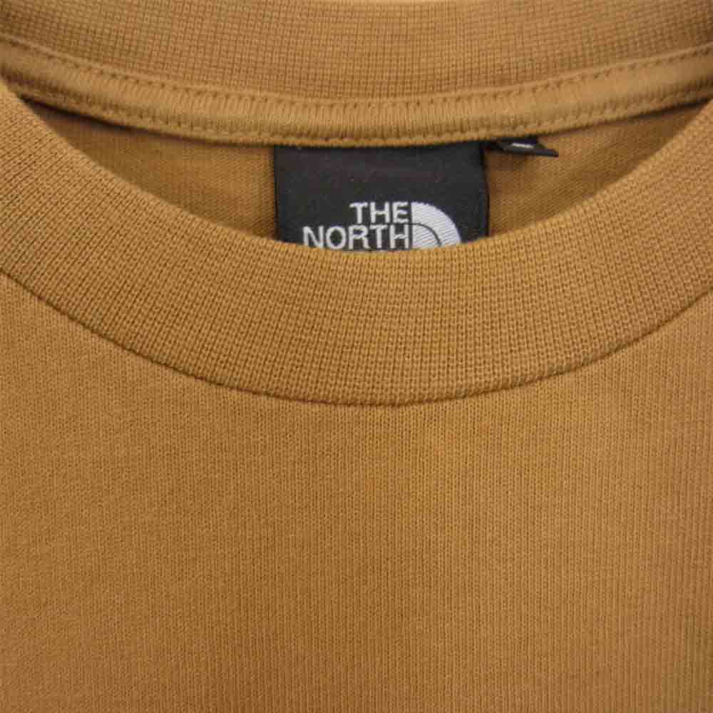 THE NORTH FACE ノースフェイス NT81931 L/S Square Logo Tee ロングスリーブスクエアロゴ Tシャツ ブラウン系 S【新古品】【未使用】【中古】
