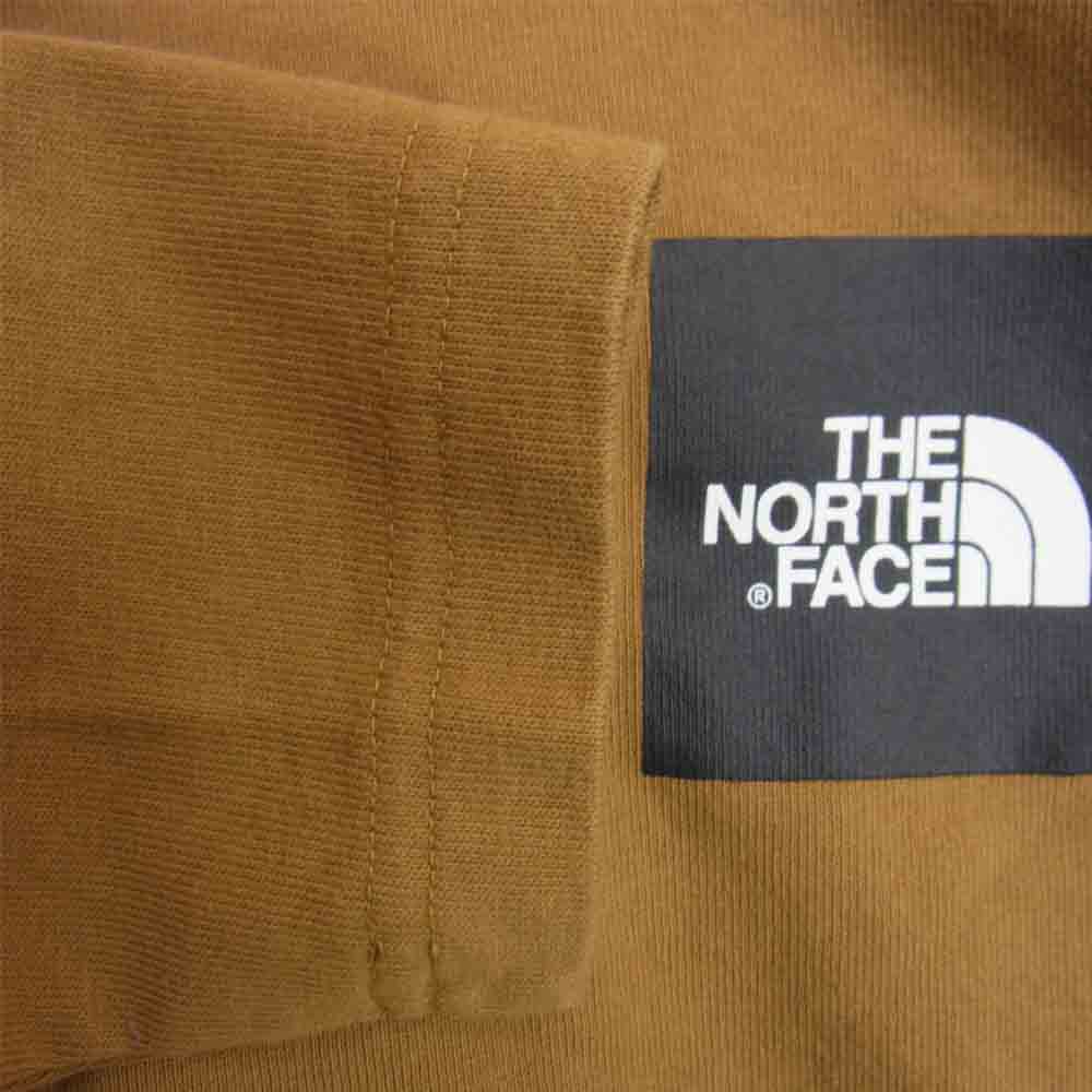 THE NORTH FACE ノースフェイス NT81931 L/S Square Logo Tee ロングスリーブスクエアロゴ Tシャツ ブラウン系 S【新古品】【未使用】【中古】