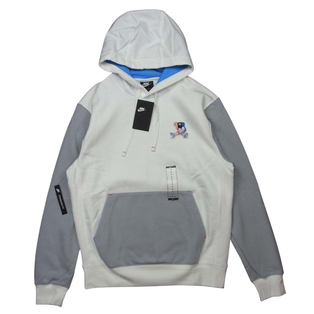 NIKE ナイキ CW2310-100 NSW Club Hike Fleece Hoodie ハイク パーカー ホワイト系 グレー系 S【新古品】【未使用】【中古】