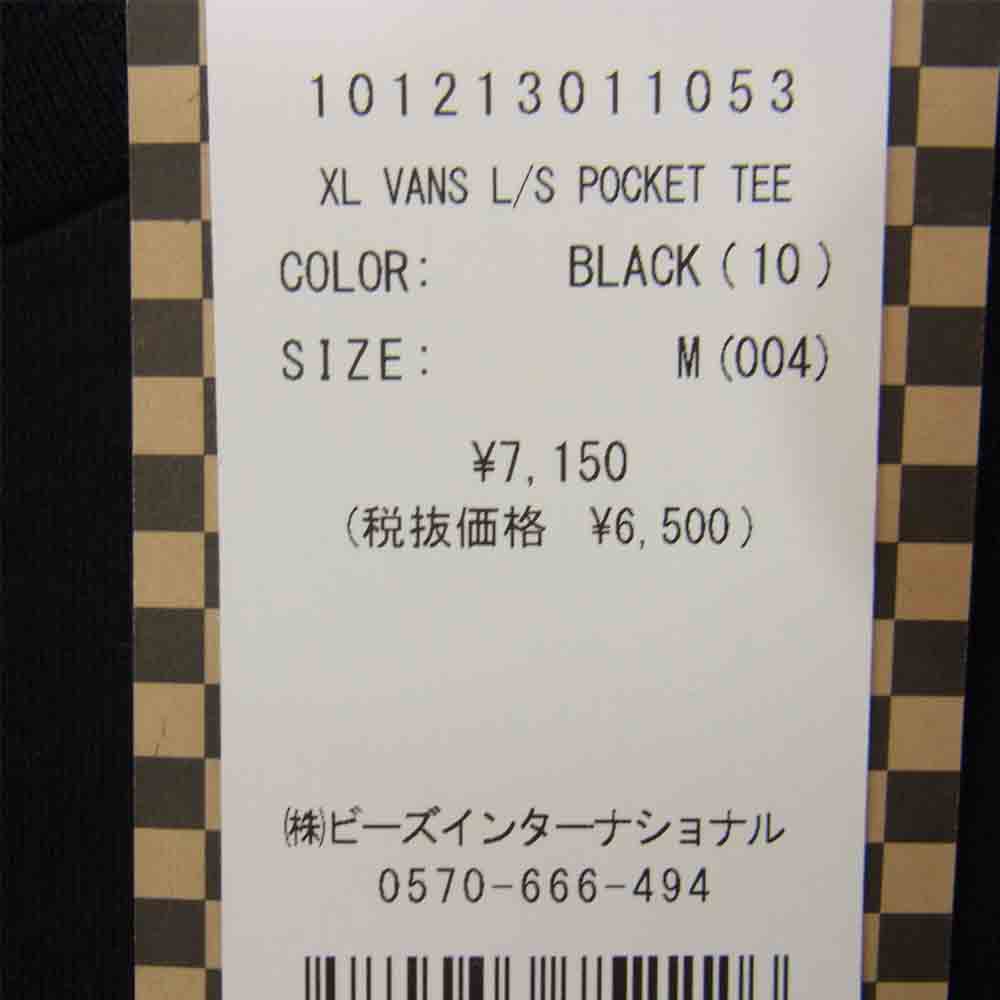 VANS バンズ × XLARGE L/S POCKET ロングスリーブ ポケット Tシャツ ブラック系 M【新古品】【未使用】【中古】