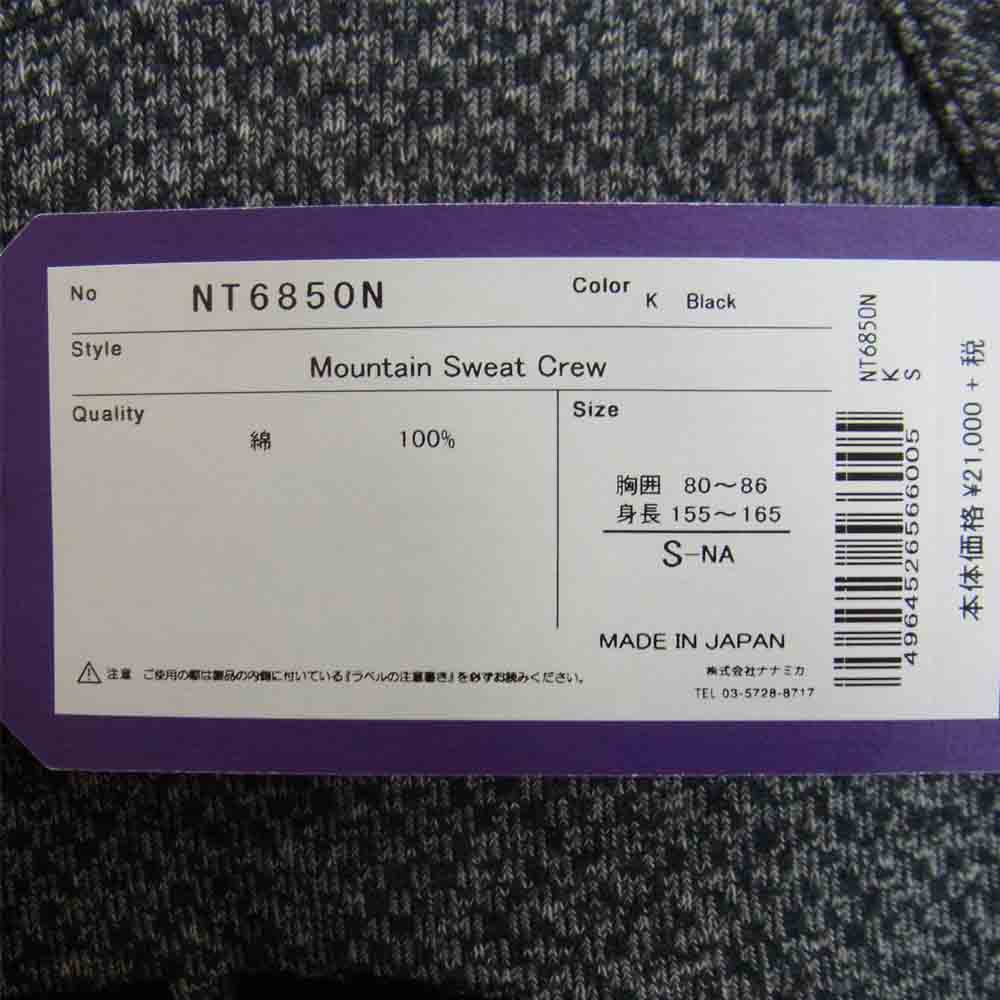 THE NORTH FACE ノースフェイス NT6850N PURPLE LABEL パープルレーベル Mountain Sweat Crew マウンテン スウェット クルー  グレー系 S【新古品】【未使用】【中古】
