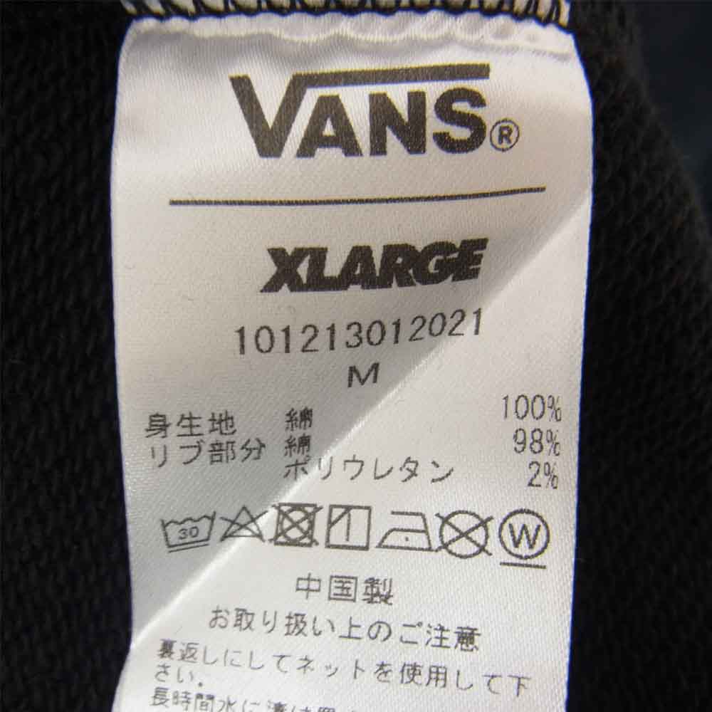 VANS バンズ × XLARGE PULLOVER HOODED SWEAT エクストララージ プルオーバー スウェット パーカー ブラック系 M【新古品】【未使用】【中古】