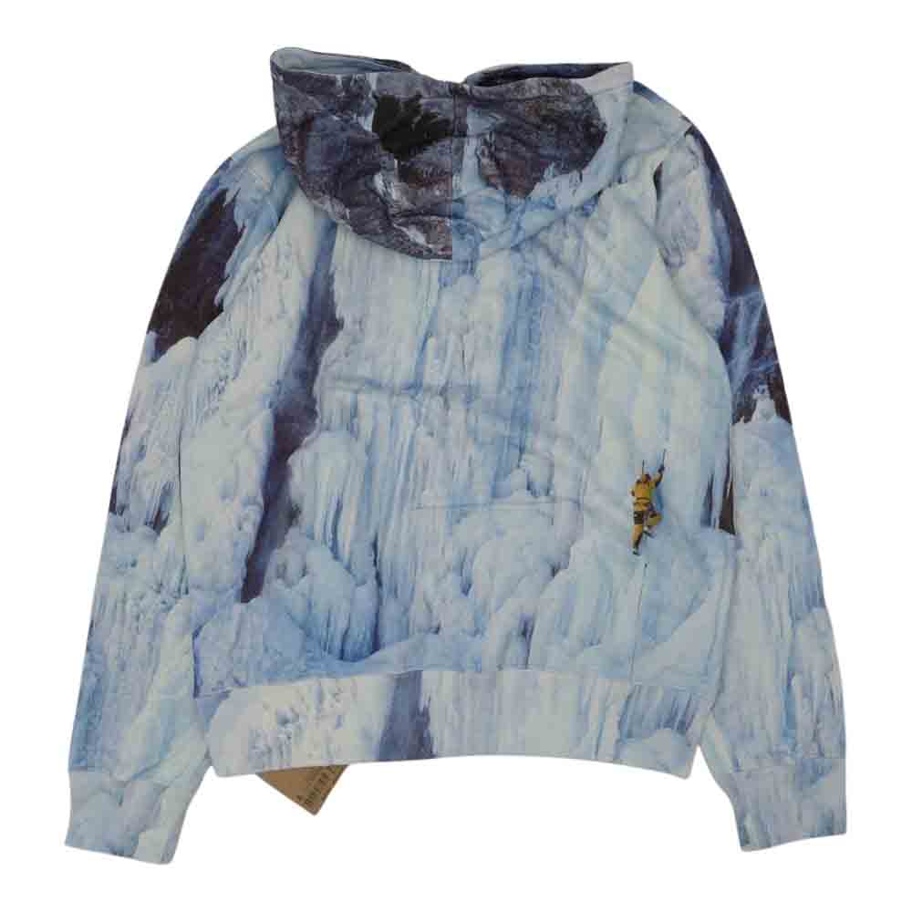 Supreme シュプリーム 21SS NT12100I ×THE NORTH FACE Ice Climb Hooded Sweatshirt ノースフェイス 総柄パーカー ライトブルー系 M【新古品】【未使用】【中古】