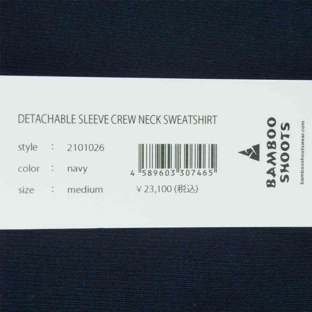バンブーシュート 2101026 DETACHABLE SLEEVE CREW NECK SWEAT SHIRT デタッチャブル スリーブ クルーネック スウェット ネイビー系 M【新古品】【未使用】【中古】