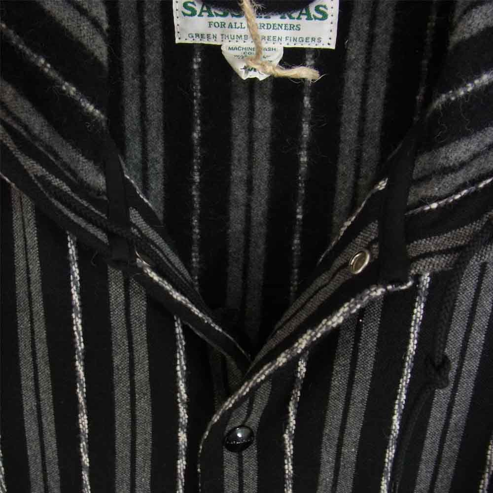 SASAFRAS ササフラス SF-191522 Gardener Bud Breaker Blanket Stripe ガーデナー バド ブレーカー ブランケット ブラック系 M【新古品】【未使用】【中古】