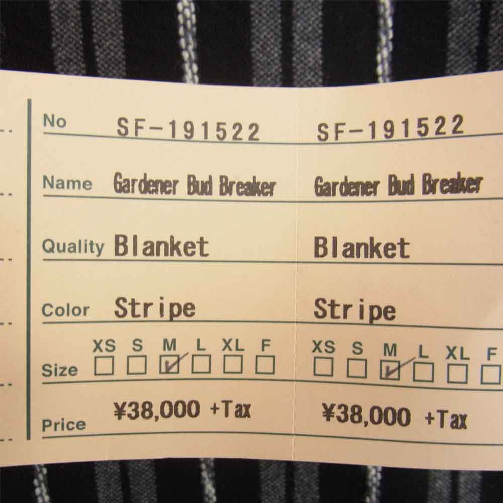 SASAFRAS ササフラス SF-191522 Gardener Bud Breaker Blanket Stripe ガーデナー バド ブレーカー ブランケット ブラック系 M【新古品】【未使用】【中古】