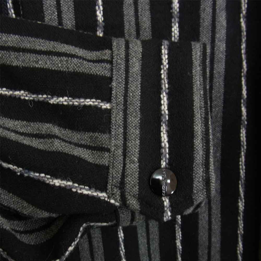 SASAFRAS ササフラス SF-191522 Gardener Bud Breaker Blanket Stripe ガーデナー バド ブレーカー ブランケット ブラック系 M【新古品】【未使用】【中古】