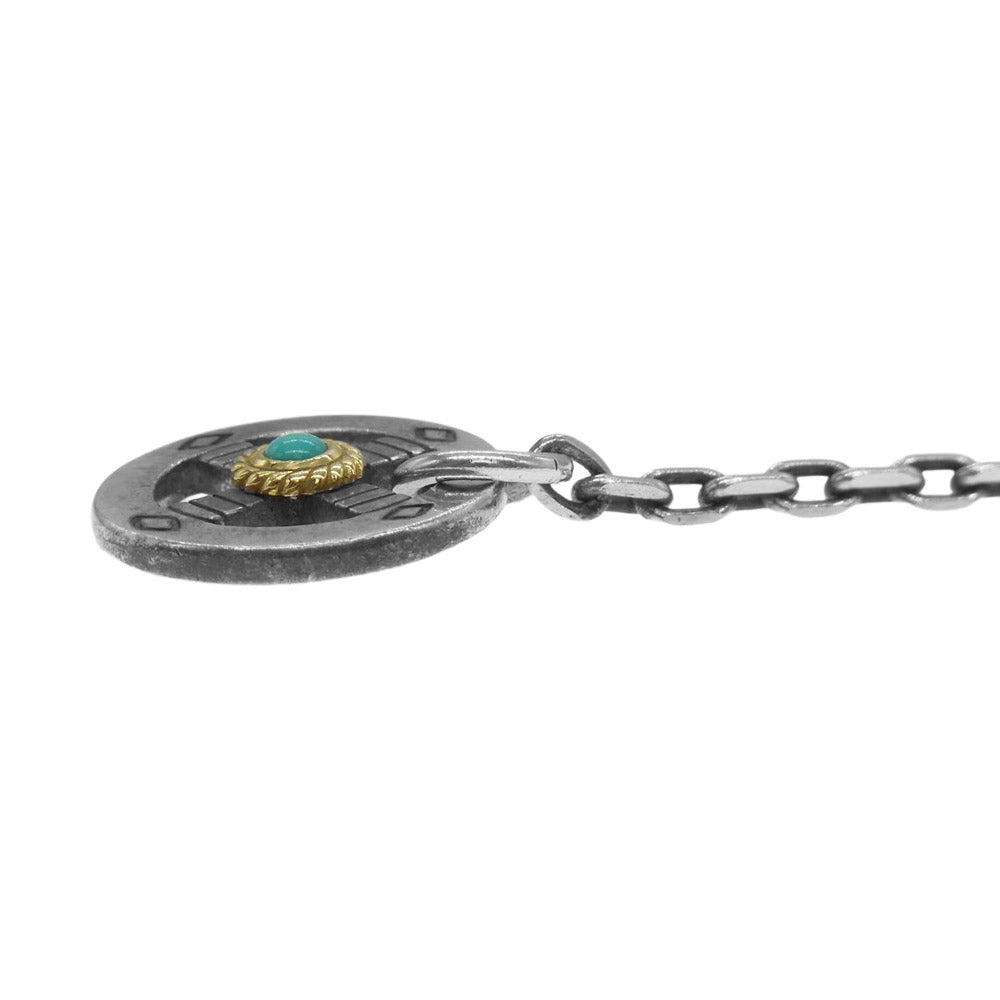 TADY&KING タディアンドキング 金縄 ターコイズ ホイール イーグルフック ネックレス シルバー系【中古】