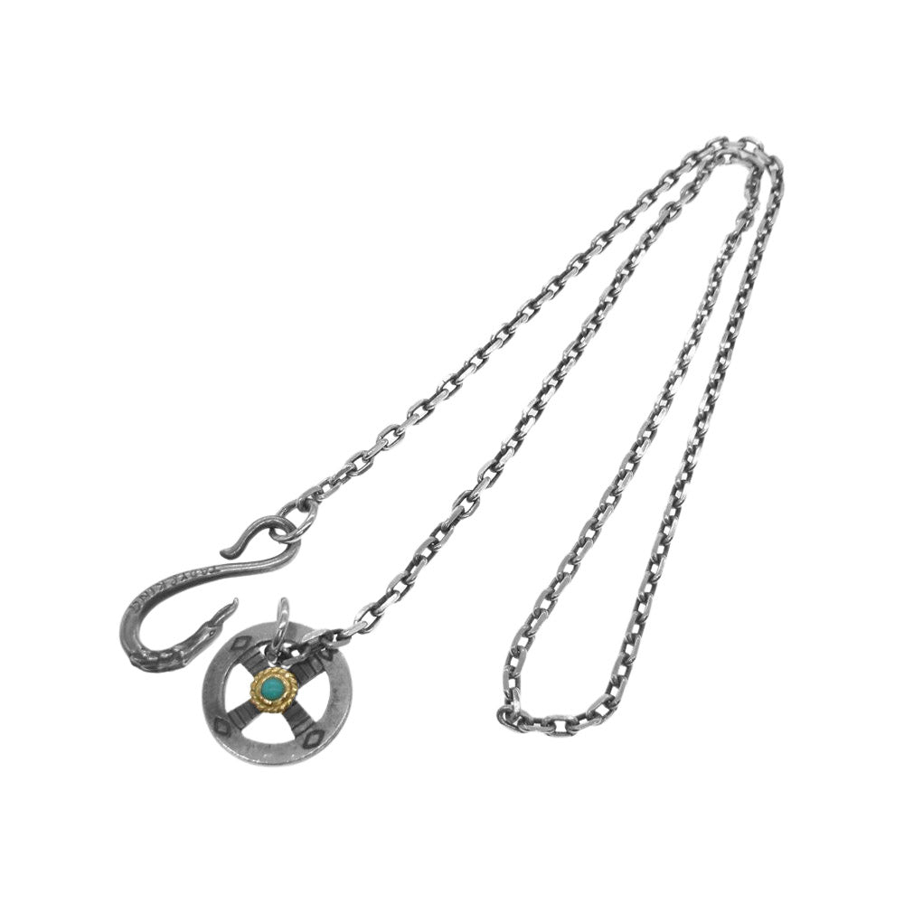 TADY&KING タディアンドキング 金縄 ターコイズ ホイール イーグルフック ネックレス シルバー系【中古】