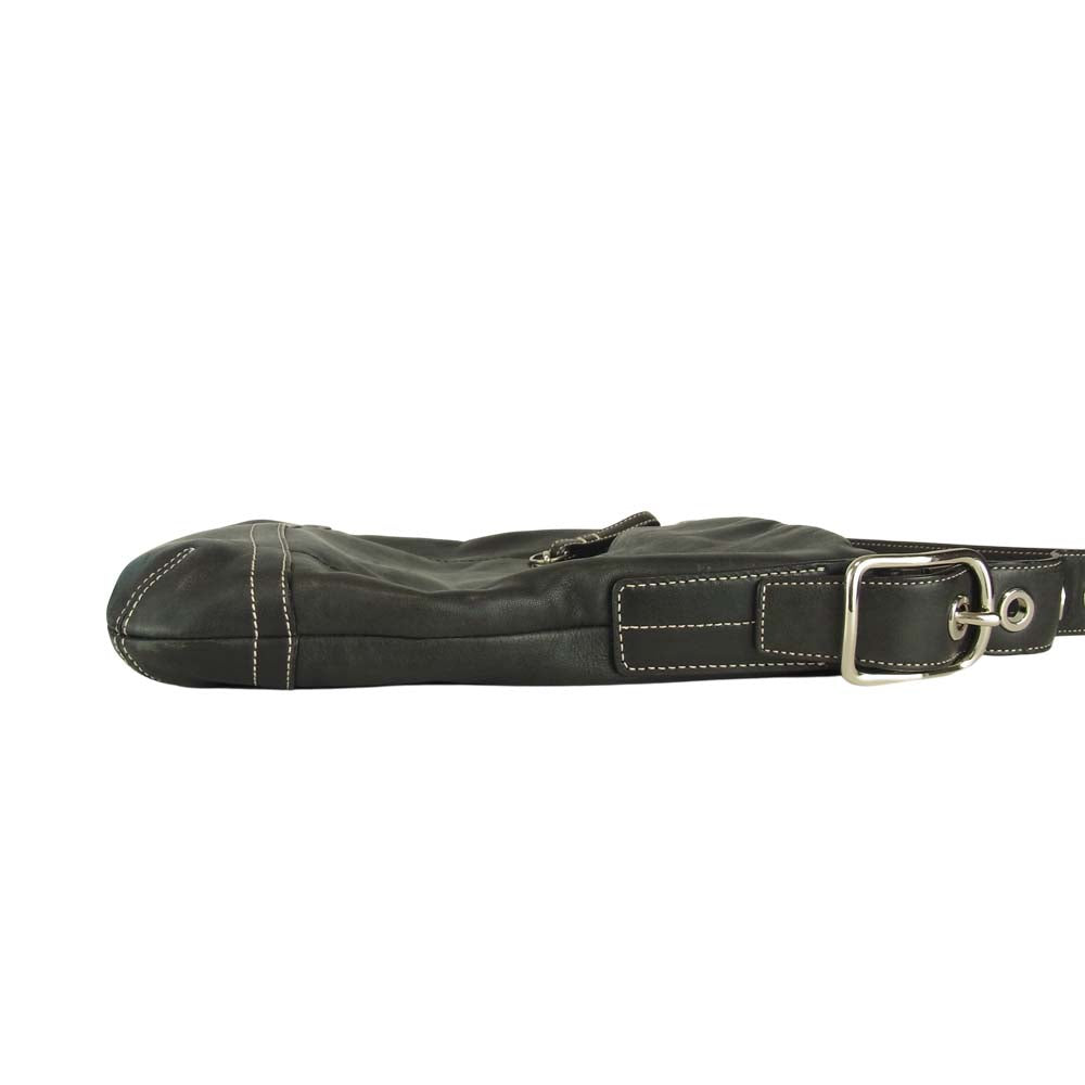 COACH コーチ F01415 レザー ショルダーバッグ  ブラック系【中古】
