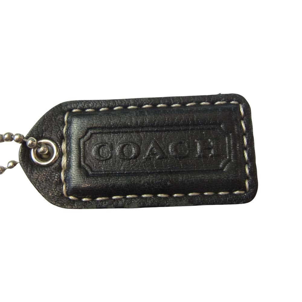 COACH コーチ F01415 レザー ショルダーバッグ  ブラック系【中古】