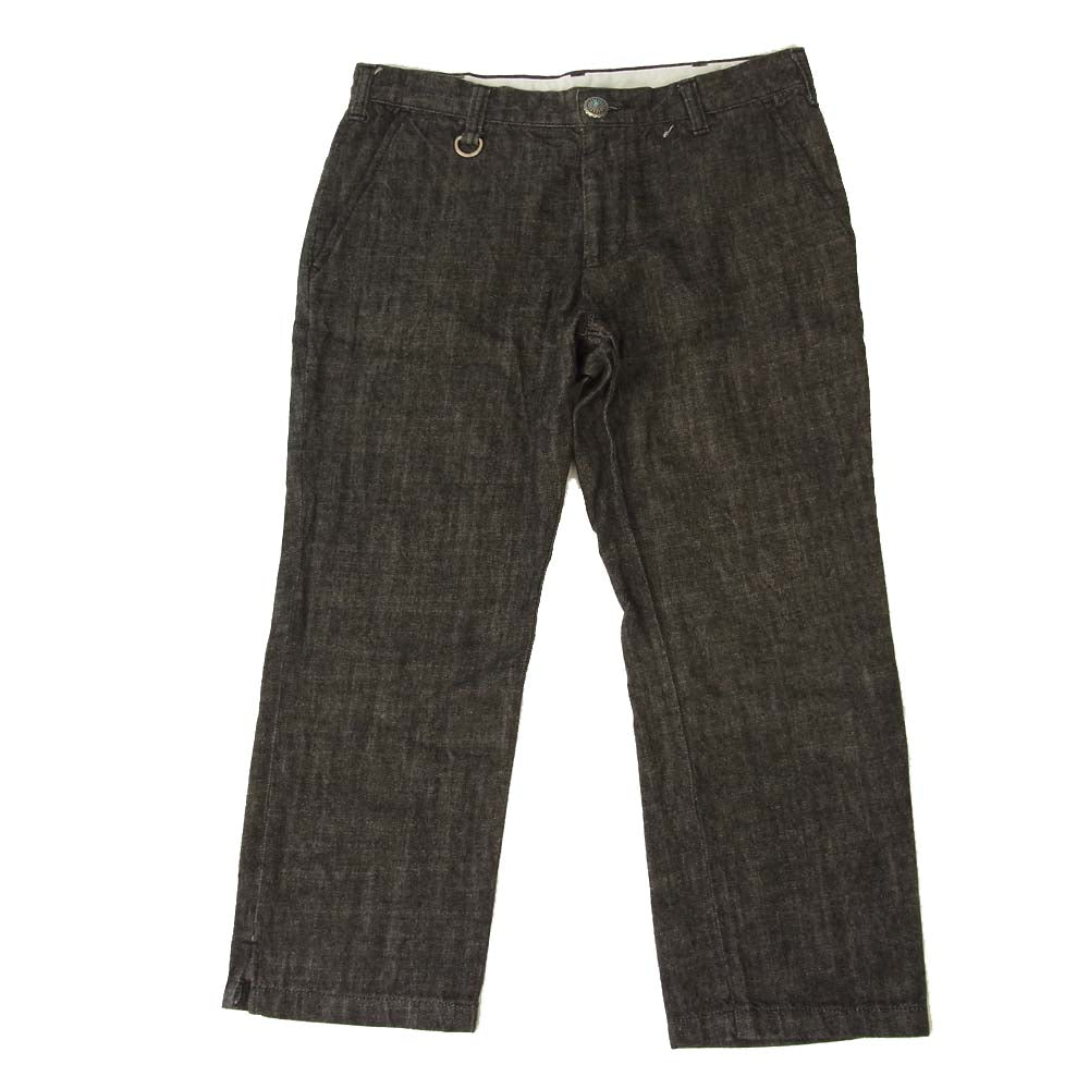 BACKBONE バックボーン BB11SS-P21 コンチョボタン サイドスリット テーパード リネン パンツ ブラック系 M【中古】