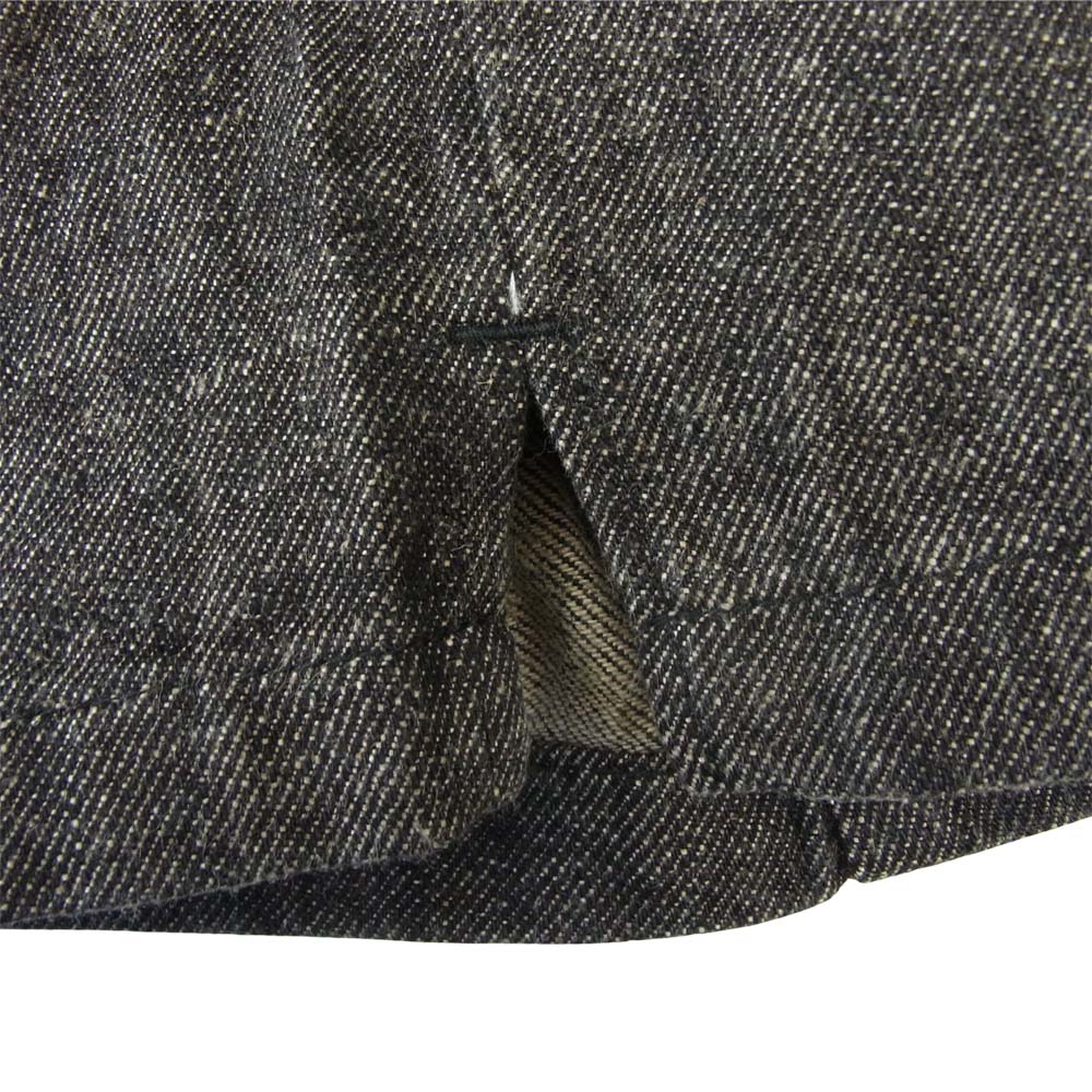 BACKBONE バックボーン BB11SS-P21 コンチョボタン サイドスリット テーパード リネン パンツ ブラック系 M【中古】