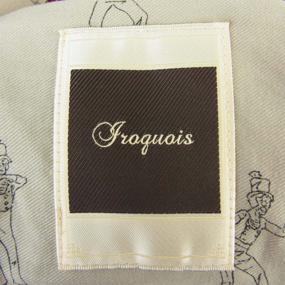 Iroquois 着脱可能襟付き レース デザイン ウール コート ブラック系 2【中古】