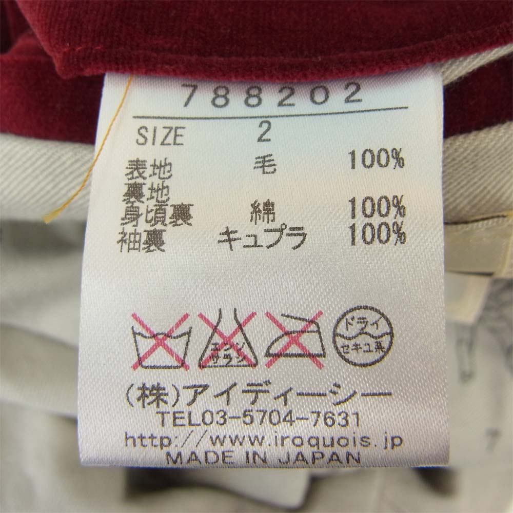 Iroquois 着脱可能襟付き レース デザイン ウール コート ブラック系 2【中古】