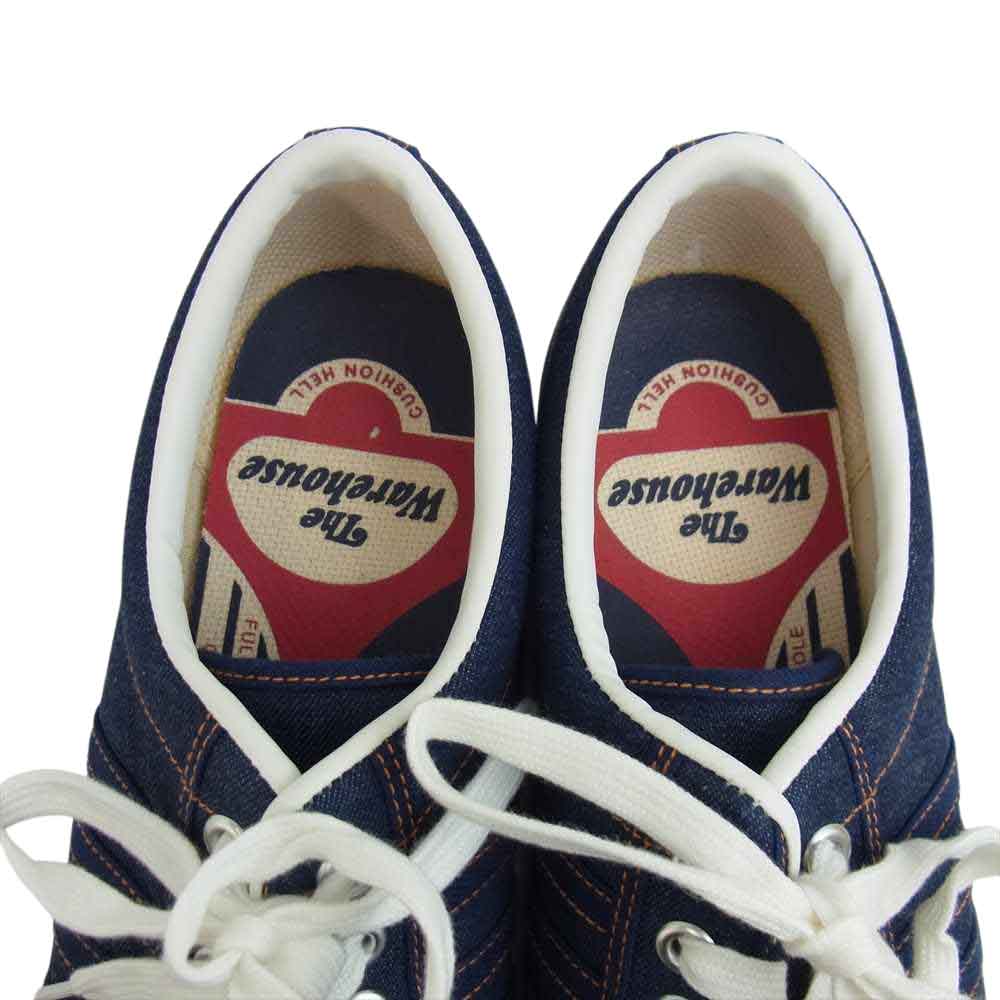 WAREHOUSE ウエアハウス 3500 LOW CUT DENIM SNEAKER ローカット デニム スニーカー インディゴブルー系 9【新古品】【未使用】【中古】
