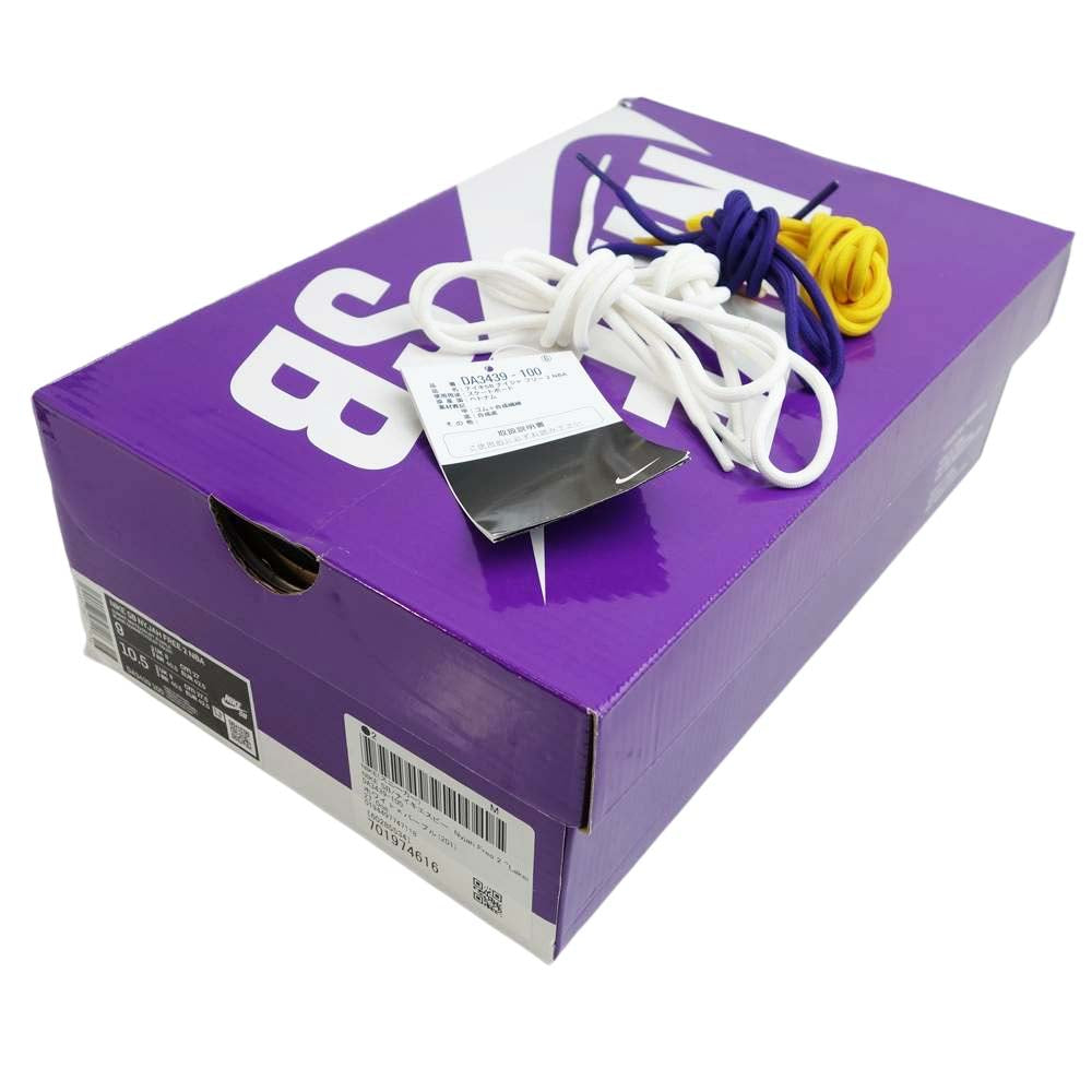 NIKE ナイキ DA3439-100 SB NYJAH FREE 2 × NBA ナイジャ フリー２ レイカーズ ホワイト系 27cm【新古品】【未使用】【中古】