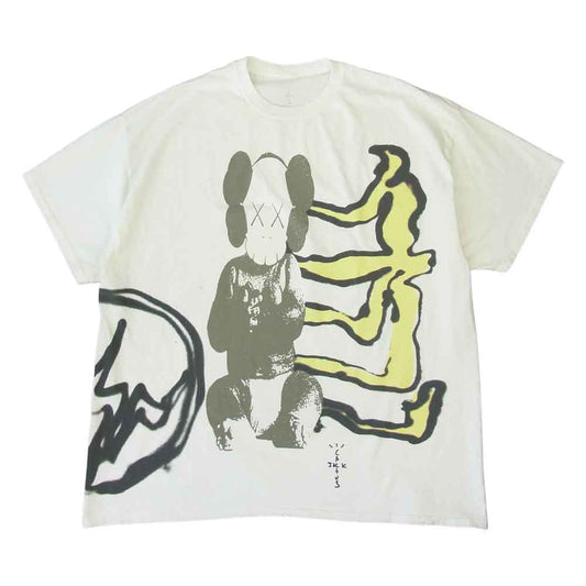 カクタスジャック × KAWS カウズ For Fragment Tee Tシャツ ホワイト系 XL【中古】