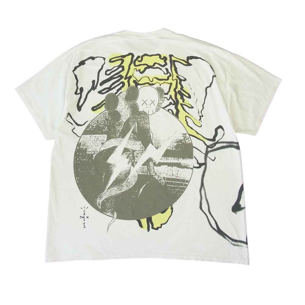 カクタスジャック × KAWS カウズ For Fragment Tee Tシャツ ホワイト系 XL【中古】