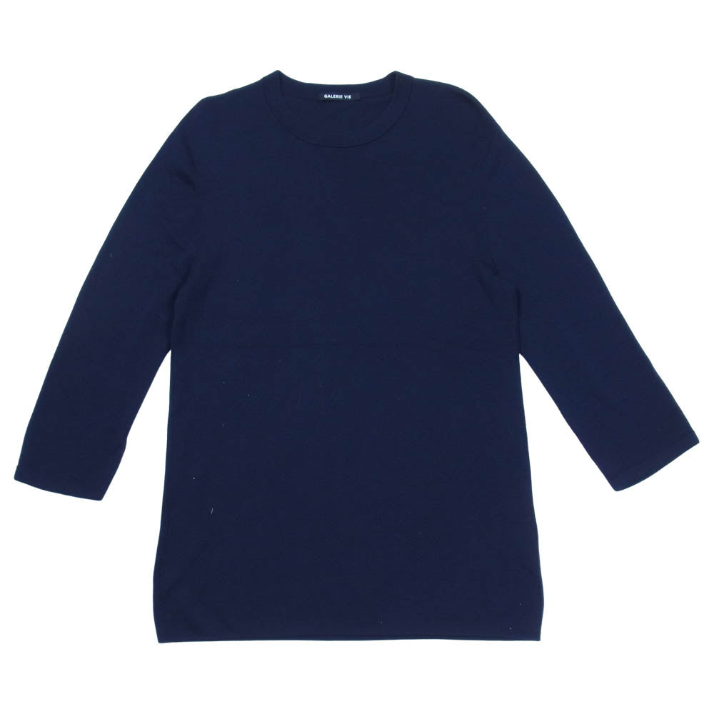 ギャルリーヴィー 七分袖 ニット カットソー ダークネイビー系 M【中古】