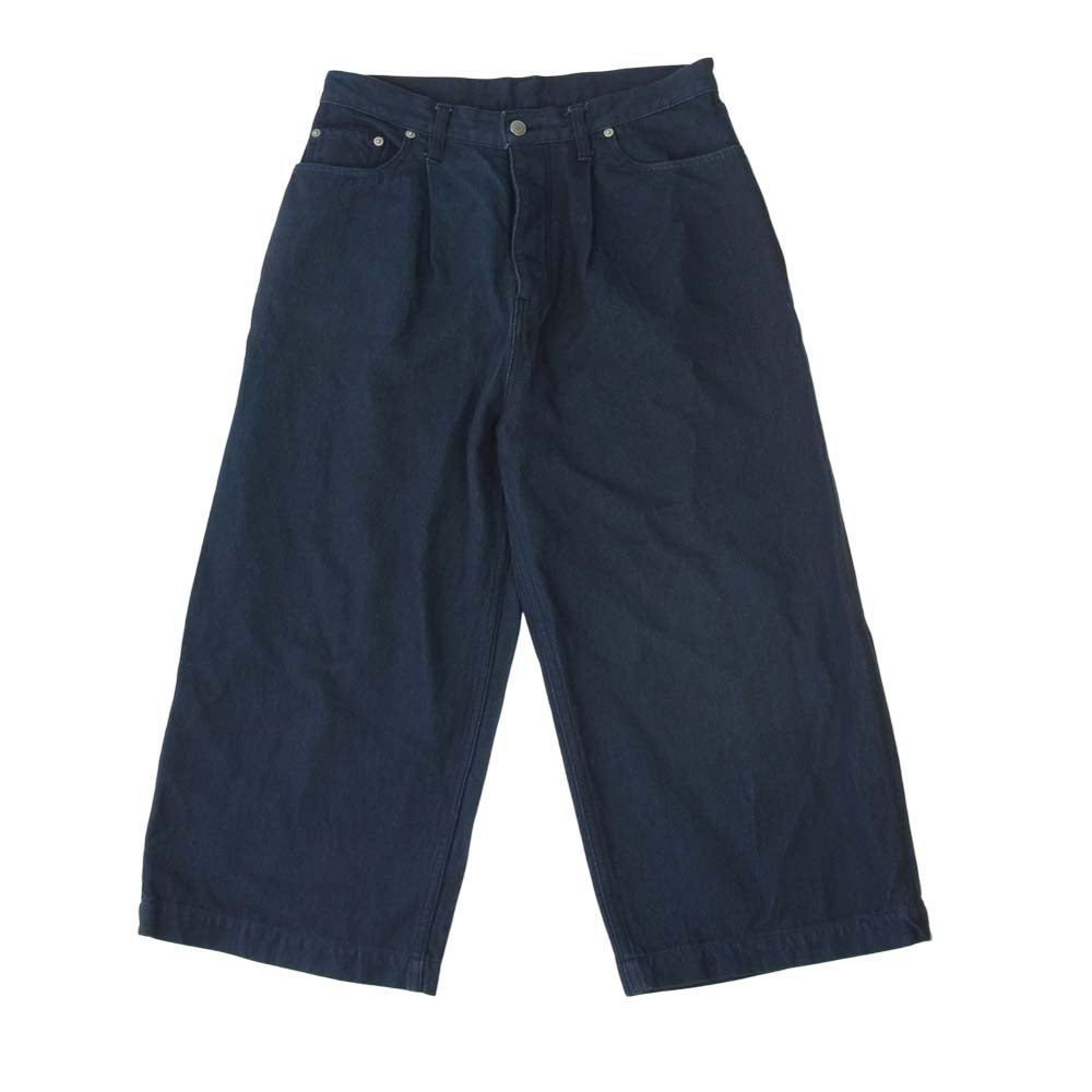 ギャルリーヴィー ボタンフライ ワイド デニム パンツ インディゴブルー系 44【中古】