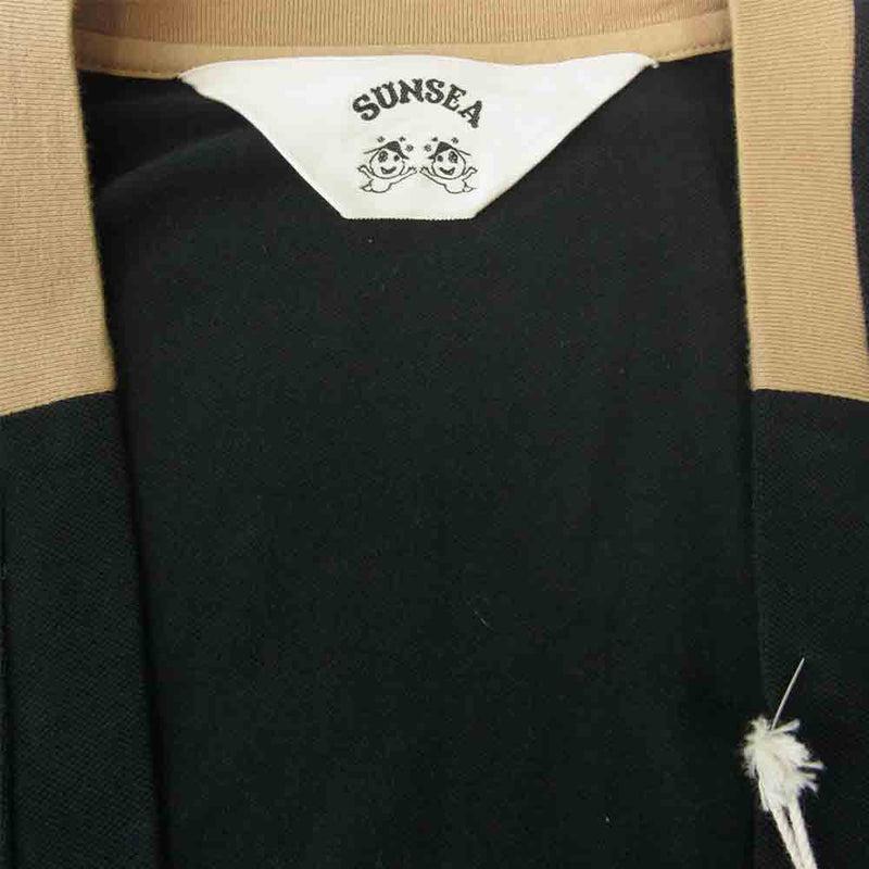 SUNSEA サンシー 18SS 18S10 DEEP VPOLO SWEATER 深V ポロ セーター カットソー ブラック系 2【中古】