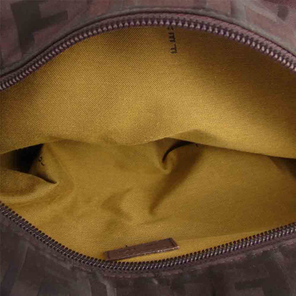 FENDI フェンディ 2384 イタリア製 ズッカ ミニ ハンドバッグ ワインレッド系【中古】