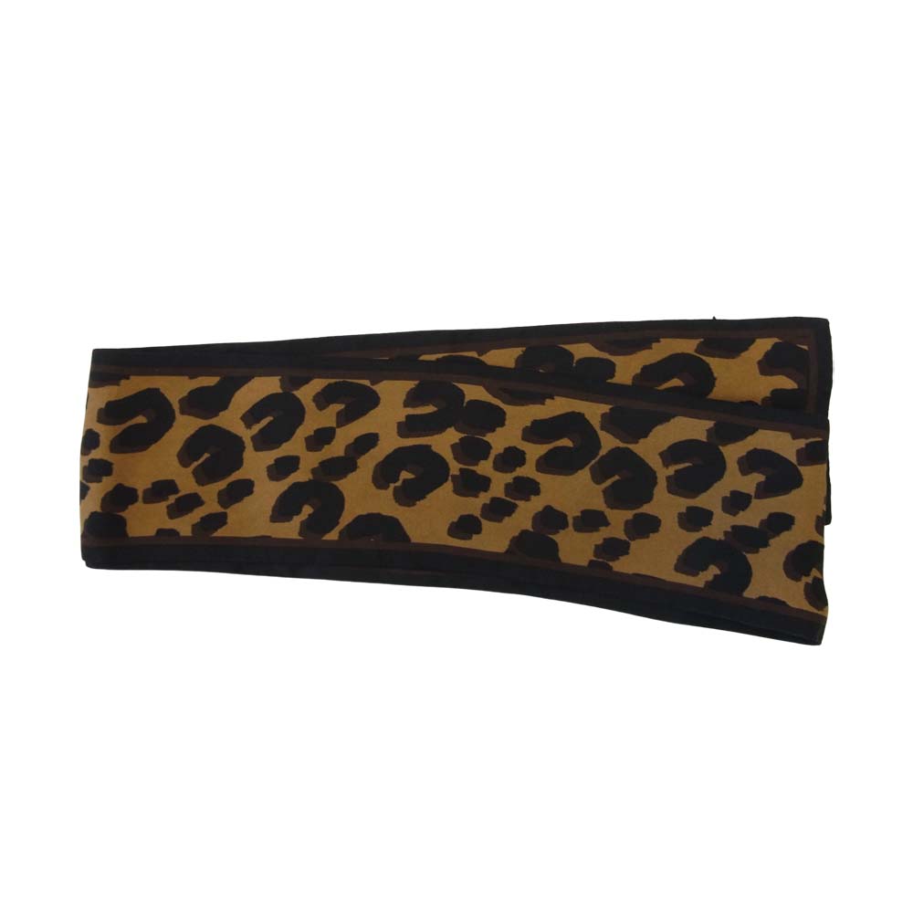LOUIS VUITTON ルイ・ヴィトン M72394  バンドー レオパード シルク スカーフ リボン ブラウン系【中古】
