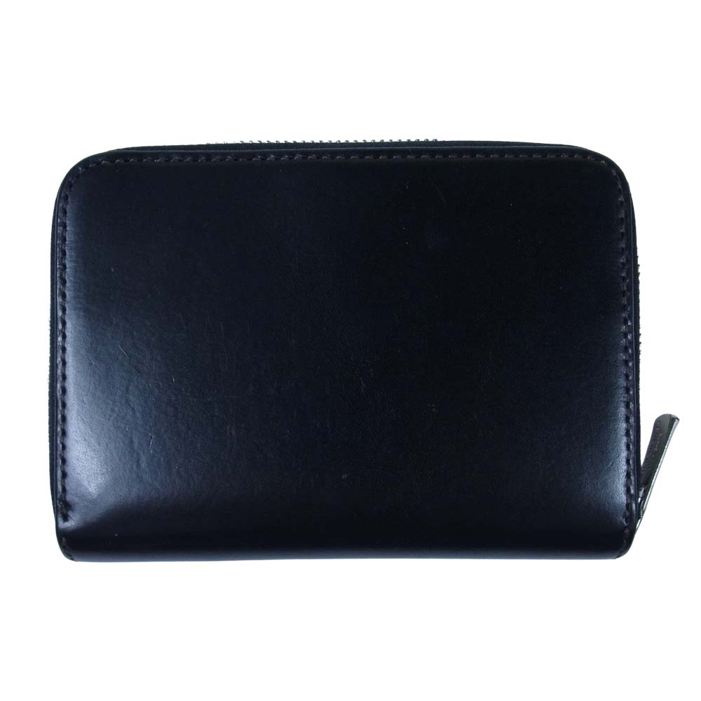 WILDSWANS ワイルドスワンズ サドルプルアップ ラウンドファスナー レザー ミニ ケース ブラック系【中古】