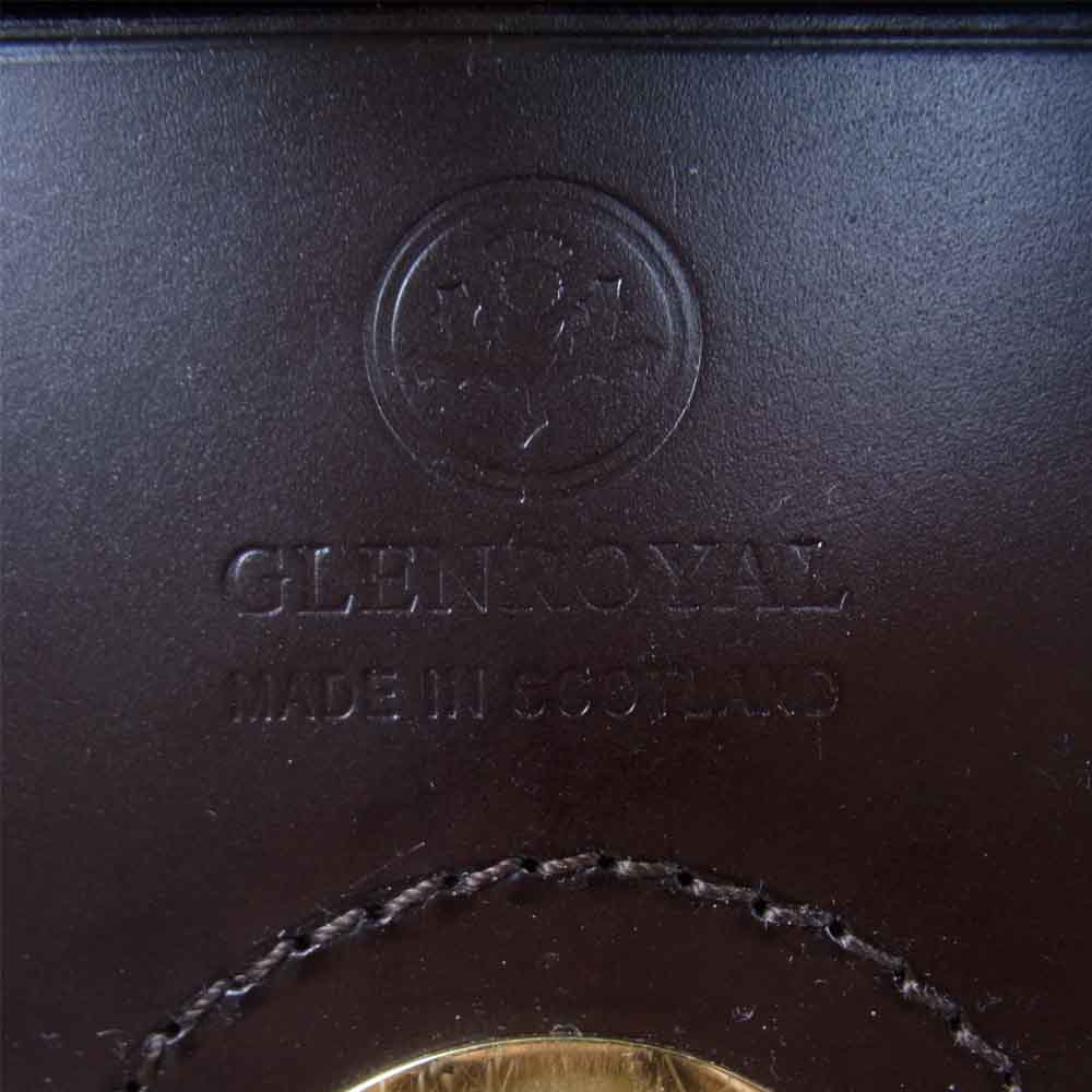 GLENROYAL グレンロイヤル プッシュロック フラップ ダレス レザー ブリーフケース ダークブラウン系【中古】