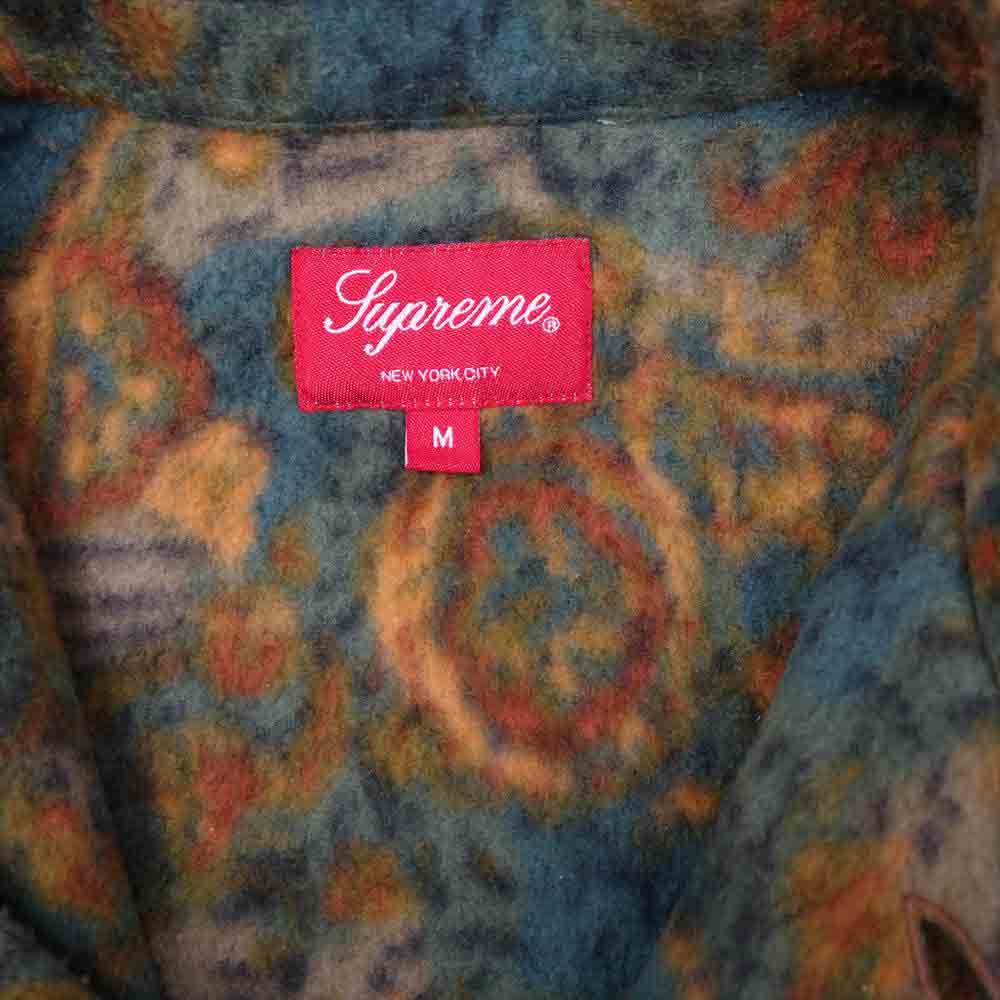 Supreme シュプリーム 21AW Paisley Fleece Shirt ペイズリー フリース シャツ ジャケット グリーン系 M【極上美品】【中古】