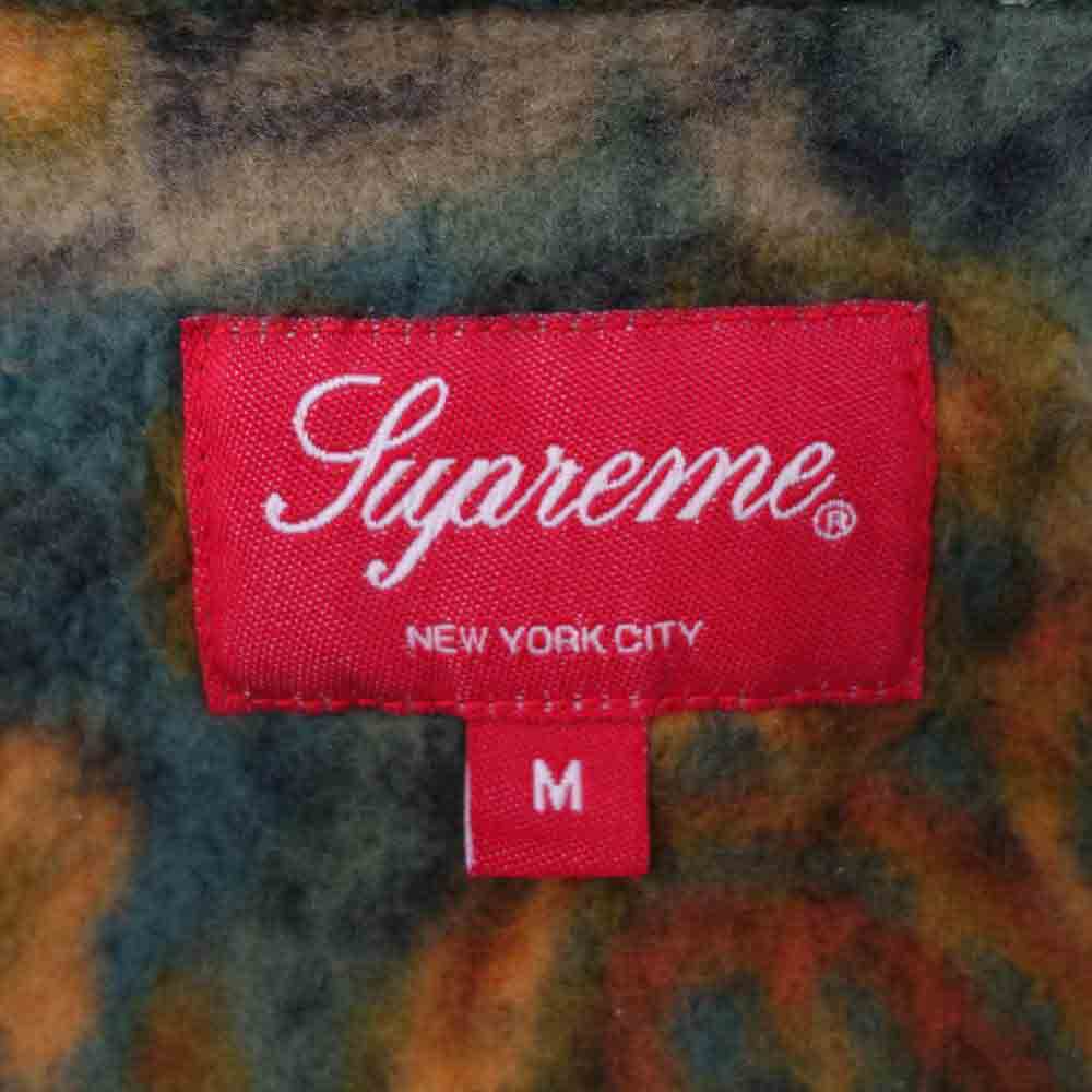 Supreme シュプリーム 21AW Paisley Fleece Shirt ペイズリー フリース シャツ ジャケット グリーン系 M【極上美品】【中古】
