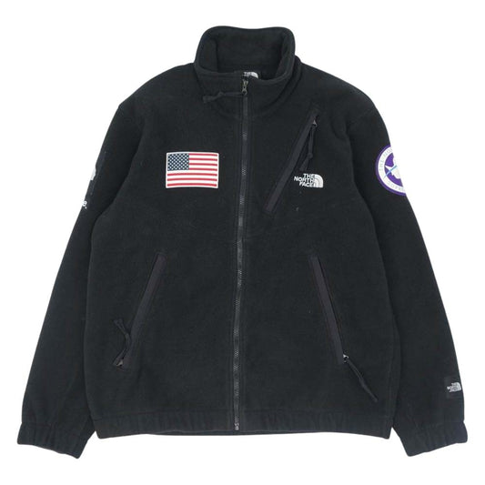 Supreme シュプリーム 17SS THE NORTH FACE Trans Antarctica Expedition Fleece Jacket ノースフェイス 星条旗 アメリカンフラッグフリース ブラック系 L【中古】