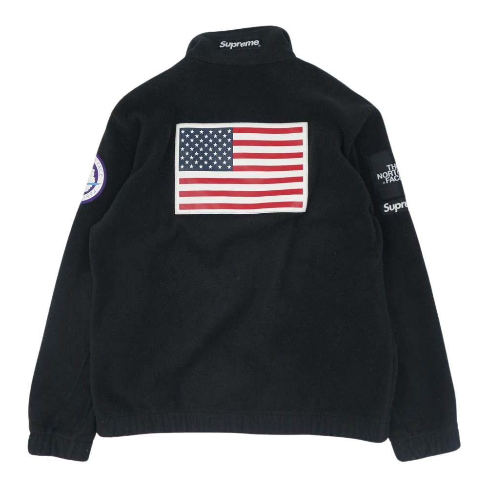 Supreme シュプリーム 17SS THE NORTH FACE Trans Antarctica Expedition Fleece Jacket ノースフェイス 星条旗 アメリカンフラッグフリース ブラック系 L【中古】