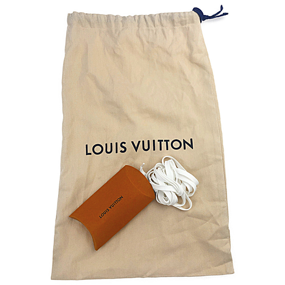 LOUIS VUITTON ルイ・ヴィトン 21AW 1A996C LV トレイナー ライン スニーカー メタリックレザー シルバー系 ライトブラウン系 8【極上美品】【中古】