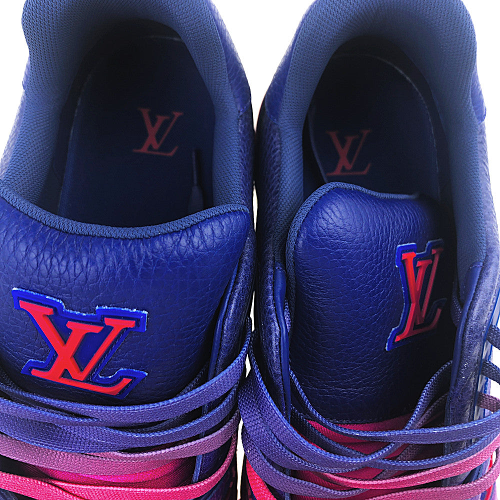 LOUIS VUITTON ルイ・ヴィトン 22SS 1A9TSC LV トレイナー ライン スニーカー ローズ ブルー系 ピンク系 8【極上美品】【中古】